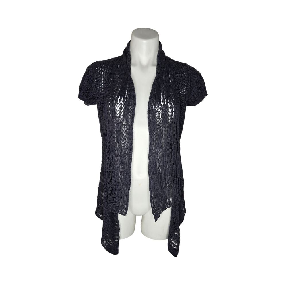 CABI Women's Cottage Cardigan Linen Blend Grey Size Small